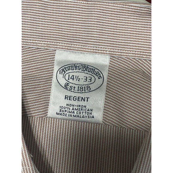 BROOKS BROTHERS Regent Non Iron Cotton Supima Dress Shirt striped 14.5 - 33 NWT - Picture 4 of 6